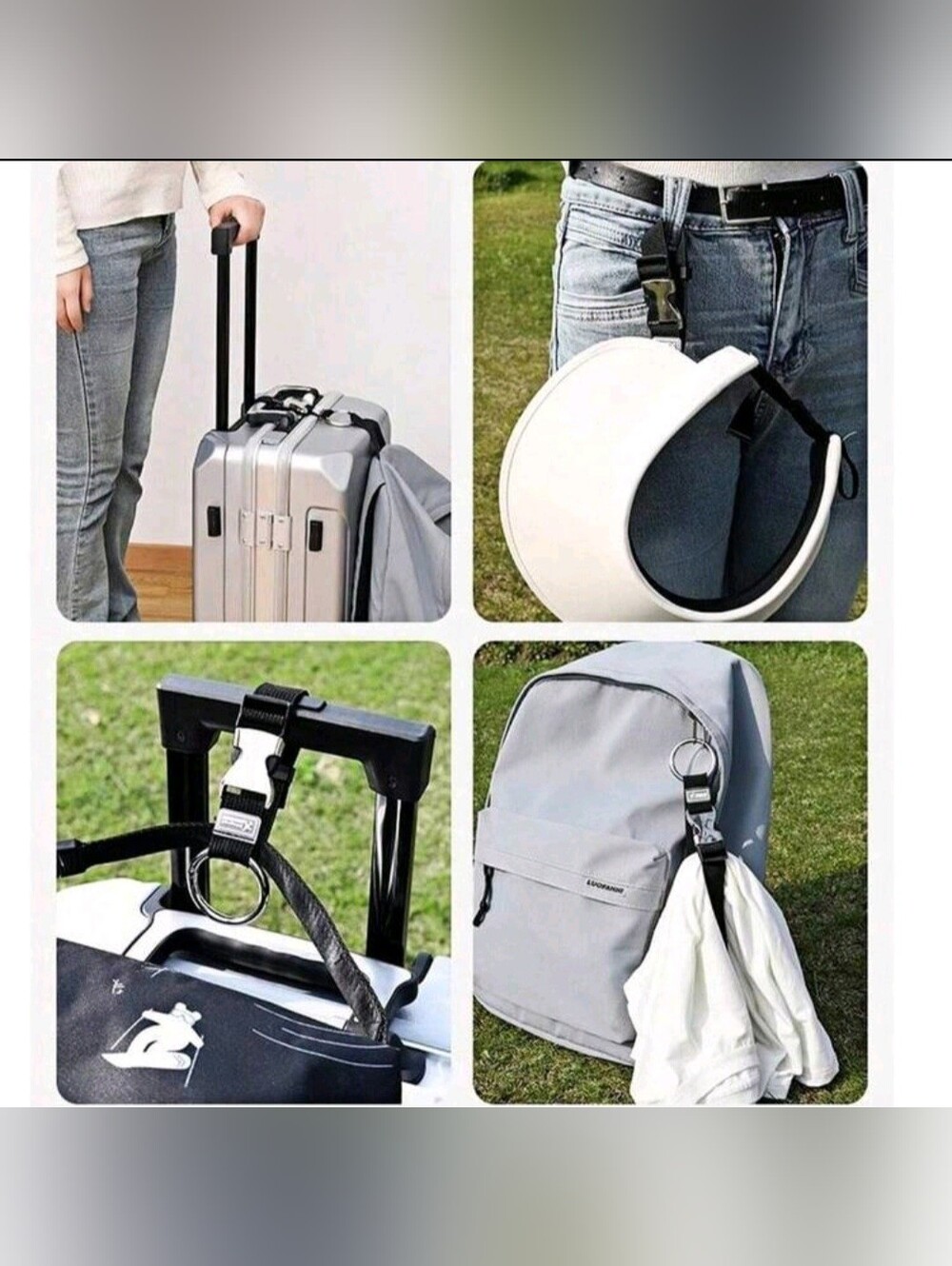 Travel Luggage Strap Clip, Backpack Jacket Holder, Key Ring - NIP - Picture 2 of 6